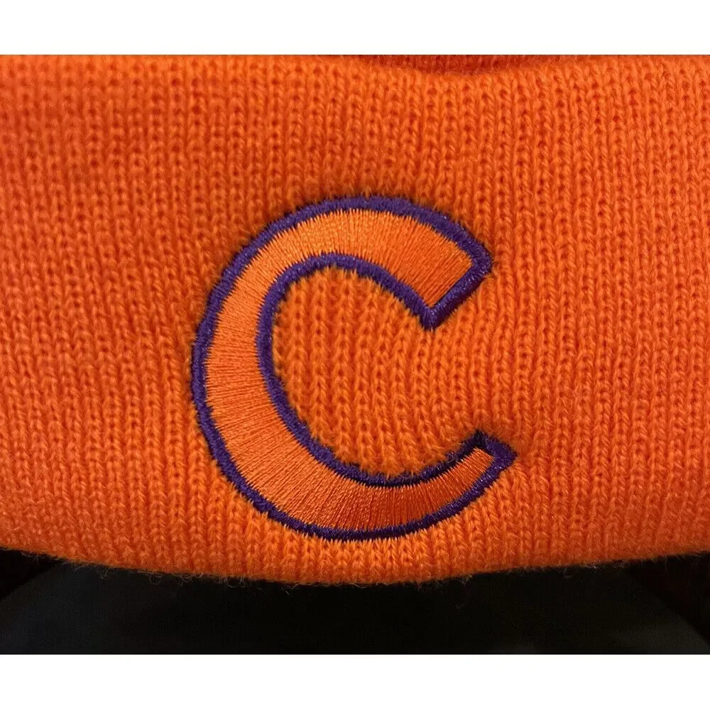 Clemson Tigers Top of the World Cuffed‎ Knit Hat Pom Beanie NWT